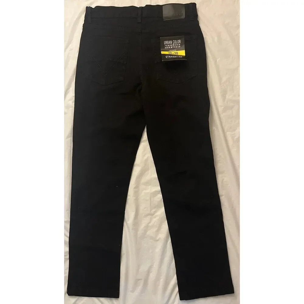 Urban Color Straight Fit Black Jeans - Size 30 x 30 - NEW
